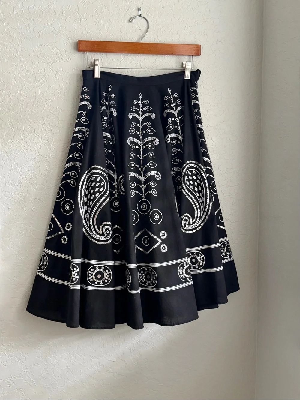 Margaret Loves Peter Black Midi Skirt With Silver Sequins